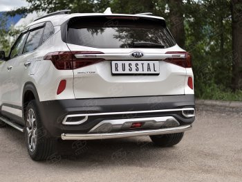 15 249 р. Защита заднего бампера (Ø63 мм, нержавейка) RUSSTAL  KIA Seltos (2019-2025)  с доставкой в г. Керчь. Увеличить фотографию 2