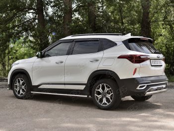11 549 р. Защита заднего бампера (Ø75x42 мм, нержавейка) Russtal KIA Seltos (2019-2025)  с доставкой в г. Керчь. Увеличить фотографию 2