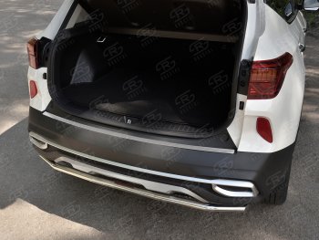 1 569 р. Защитная накладка заднего бампера Russtal KIA Seltos (2019-2025) (Нержавейка полированная)  с доставкой в г. Керчь. Увеличить фотографию 2