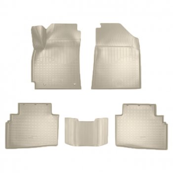 Коврики салонные Noplast (3D) KIA Seltos (2019-2025) (Бежевые)