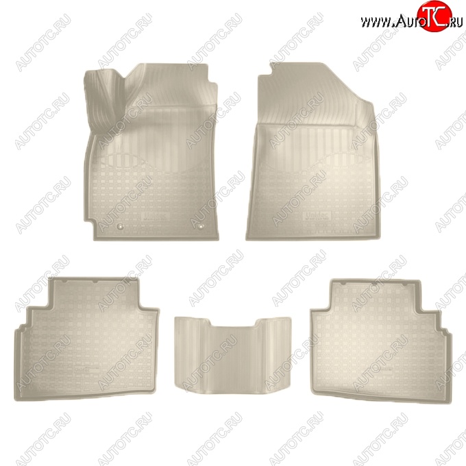 1 999 р. Коврики салонные Noplast (3D)  KIA Seltos (2019-2025) (Бежевые)  с доставкой в г. Керчь
