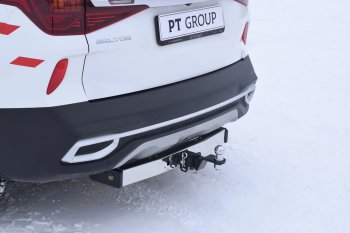 18 039 р. Фаркоп Petroil Tuning (съемный квадрат, с нержавеющей пластиной)  KIA Seltos (2019-2025)  с доставкой в г. Керчь. Увеличить фотографию 3