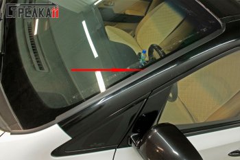 1 699 р. Водостоки (дефлектора) лобового стекла Стрелка 11  KIA Carnival  YP (2014-2020) минивэн дорестайлинг , минивэн рестайлинг  с доставкой в г. Керчь. Увеличить фотографию 2
