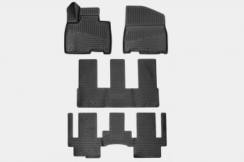 Комплект 3D ковриков салона Element (полиуретан) KIA Carnival KA4 минивэн дорестайлинг (2020-2023)