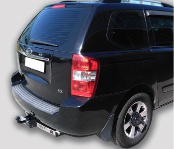 10 999 р. Фаркоп (VQ) Лидер Плюс (с нержавеющей пластиной)  KIA Carnival  VQ (2005-2014) минивэн дорестайлинг, минивэн рестайлинг (Шар тип F(N))  с доставкой в г. Керчь. Увеличить фотографию 2