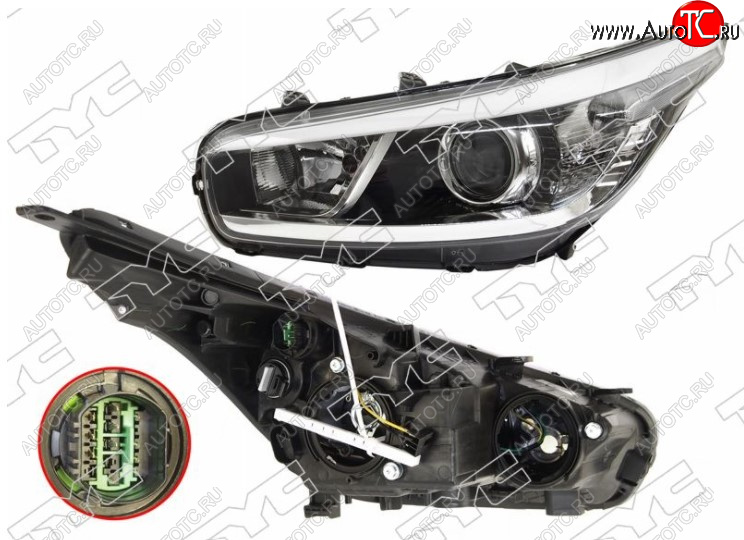 15 599 р. Левая фара передняя TYC (галоген)  KIA Ceed  2 JD (2012-2018) дорестайлинг универсал, дорестайлинг, хэтчбэк, рестайлинг универсал, рестайлинг, хэтчбэк  с доставкой в г. Керчь