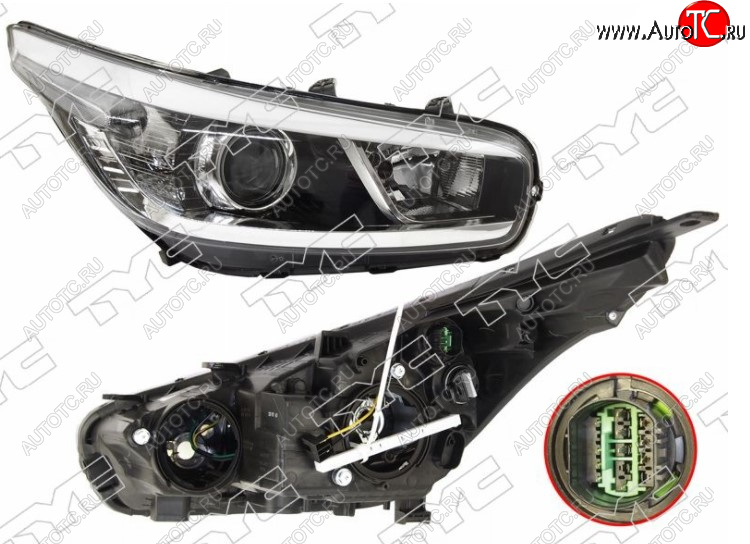 15 599 р. Правая фара передняя TYC (галоген) KIA Ceed 2 JD дорестайлинг, хэтчбэк (2012-2015)  с доставкой в г. Керчь