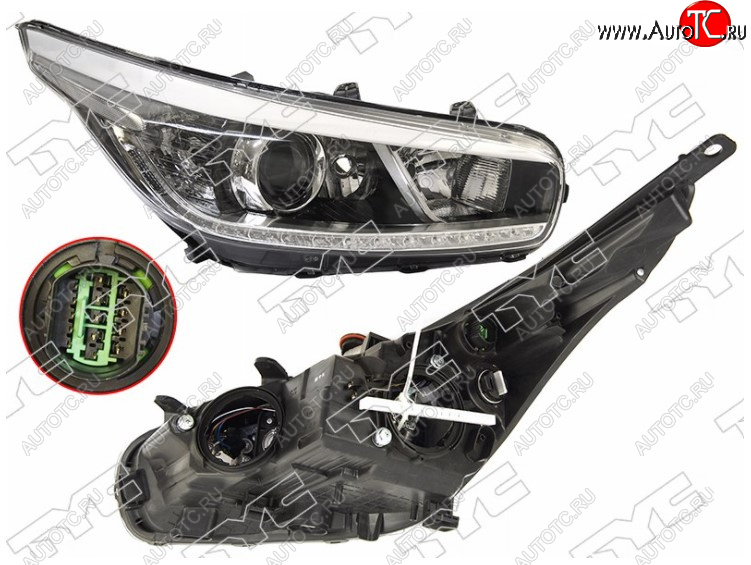 8 399 р. Правая фара передняя TYC (галоген, LED) KIA Ceed 2 JD дорестайлинг, хэтчбэк (2012-2015)  с доставкой в г. Керчь