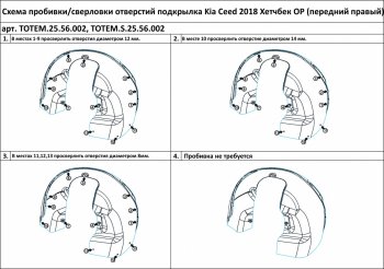 7 699 р. Правый подкрылок передний TOTEM (с шумоизоляцией) KIA Ceed 3 CD хэтчбэк (2018-2025)  с доставкой в г. Керчь. Увеличить фотографию 2