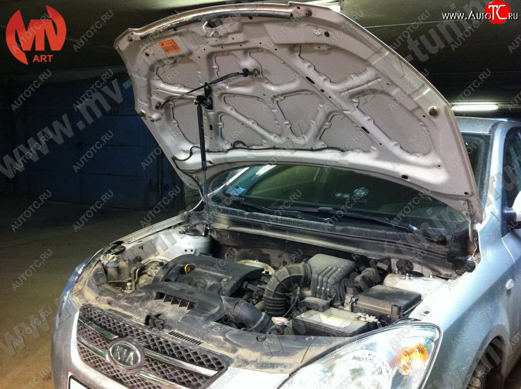 2 249 р. Упор капота MV-Tuning (одинарный; без кронштейна) KIA Ceed 1 ED дорестайлинг, хэтчбэк 5 дв. (2006-2010)  с доставкой в г. Керчь