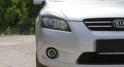 919 р. Реснички на фары RA KIA Ceed 1 ED дорестайлинг, хэтчбэк 5 дв. (2006-2010) (Поверхность глянец (под окраску), Неокрашенные)  с доставкой в г. Керчь. Увеличить фотографию 2
