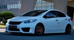 5 999 р. Накладка на передний бампер Drive  KIA Cerato  3 YD (2013-2016) дорестайлинг седан (Неокрашенная)  с доставкой в г. Керчь. Увеличить фотографию 2