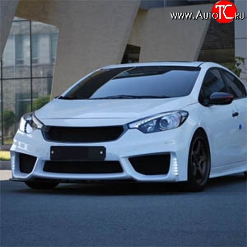 5 999 р. Накладка на передний бампер Drive  KIA Cerato  3 YD (2013-2016) дорестайлинг седан (Неокрашенная)  с доставкой в г. Керчь
