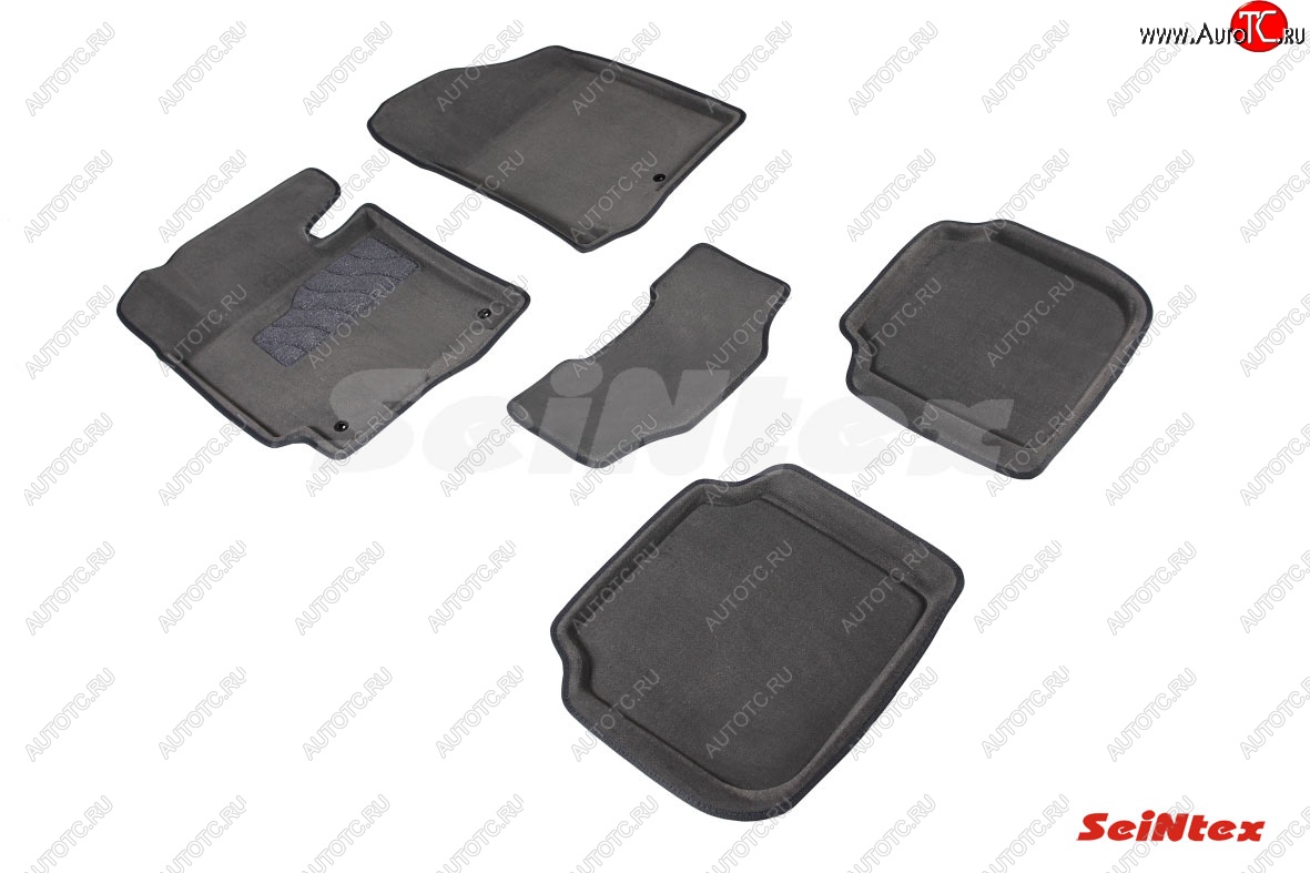 5 249 р. Комплект 3D ковриков в салон (ворсовые / серые) Seintex  KIA Cerato  3 YD (2013-2019) дорестайлинг седан, рестайлинг седан  с доставкой в г. Керчь
