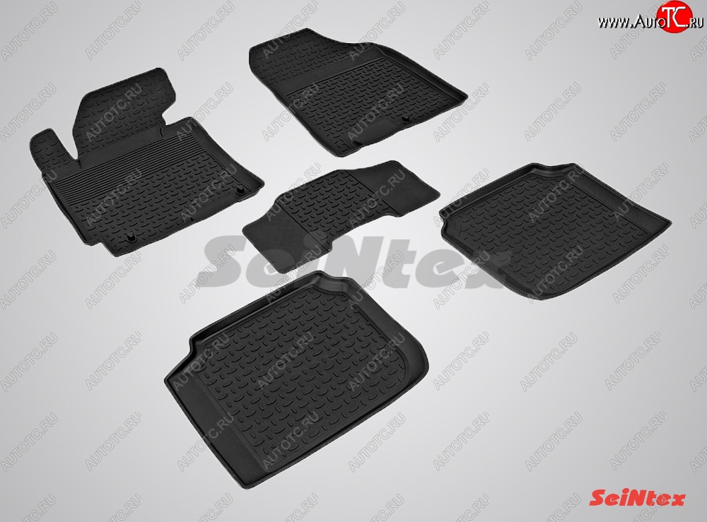 3 149 р. Износостойкие коврики в салон с высоким бортом SeiNtex Premium 4 шт. (резина) KIA Cerato 3 YD дорестайлинг седан (2013-2016)  с доставкой в г. Керчь