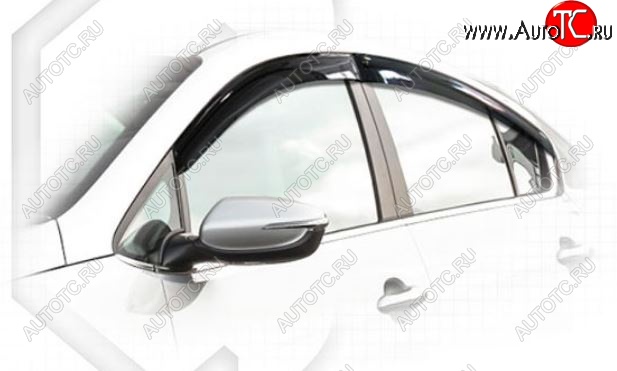 2 199 р. Дефлектора окон CA-Plastiс KIA Cerato 3 YD рестайлинг седан (2016-2019) (Classic полупрозрачный, Без хром молдингов)  с доставкой в г. Керчь