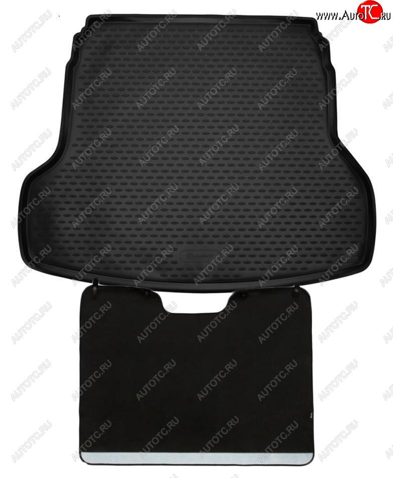 12 549 р. Коврик багажника с функцией защиты бампера Element Standard (полиуретан) KIA Cerato 4 BD дорестайлинг седан (2018-2021) (Черный)  с доставкой в г. Керчь
