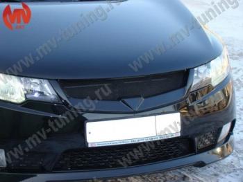 2 999 р. Решетка радиатора (без сетки) MV-Tuning KIA Cerato 2 TD седан (2008-2013) (Неокрашенная)  с доставкой в г. Керчь. Увеличить фотографию 3