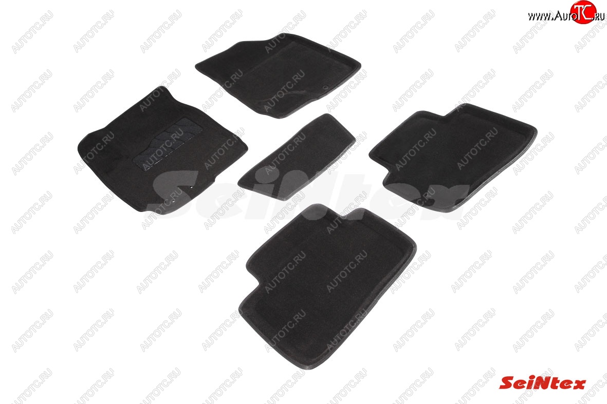 5 249 р. Комплект 3D ковриков в салон (ворсовые / чёрные) Seintex  KIA Cerato  2 TD (2008-2013) седан  с доставкой в г. Керчь
