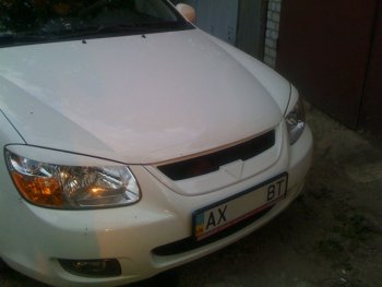 1 149 р. Реснички на фары CT KIA Cerato 1 LD хэтчбэк (2004-2007) (Неокрашенные)  с доставкой в г. Керчь. Увеличить фотографию 2
