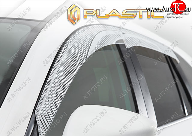 2 399 р. Ветровики дверей CA-Plastic KIA Mohave HM2 (2019-2022) (Серия Art белая, без хром. молдинга)  с доставкой в г. Керчь