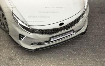 8 499 р. Юбка переднего бампера (только GT-Line бампер) TopKontur Design KIA Optima 4 JF дорестайлинг седан (2016-2018) (Неокрашенная)  с доставкой в г. Керчь. Увеличить фотографию 3