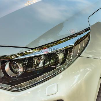 1 799 р. Реснички на фары MV-Tuning KIA Optima 4 JF дорестайлинг универсал (2015-2018) (Неокрашенные)  с доставкой в г. Керчь. Увеличить фотографию 2