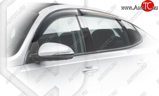2 099 р. Дефлектора окон CA-Plastiс KIA Optima JF седан рестайлинг (2018-2020) (Classic полупрозрачный, Без хром.молдинга)  с доставкой в г. Керчь