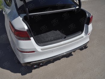 1 479 р. Защитная накладка заднего бампера Russtal KIA Optima JF седан рестайлинг (2018-2020) (Нержавейка шлифованная без надписи)  с доставкой в г. Керчь. Увеличить фотографию 2