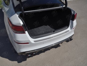 1 479 р. Защитная накладка заднего бампера Russtal KIA Optima JF седан рестайлинг (2018-2020) (Нержавейка полированная)  с доставкой в г. Керчь. Увеличить фотографию 3