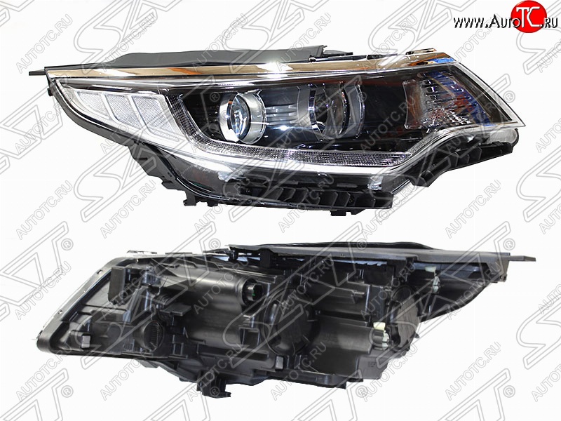 8 399 р. Фара передняя SAT (правая, галоген, LED) KIA Optima 4 JF дорестайлинг седан (2016-2018)  с доставкой в г. Керчь