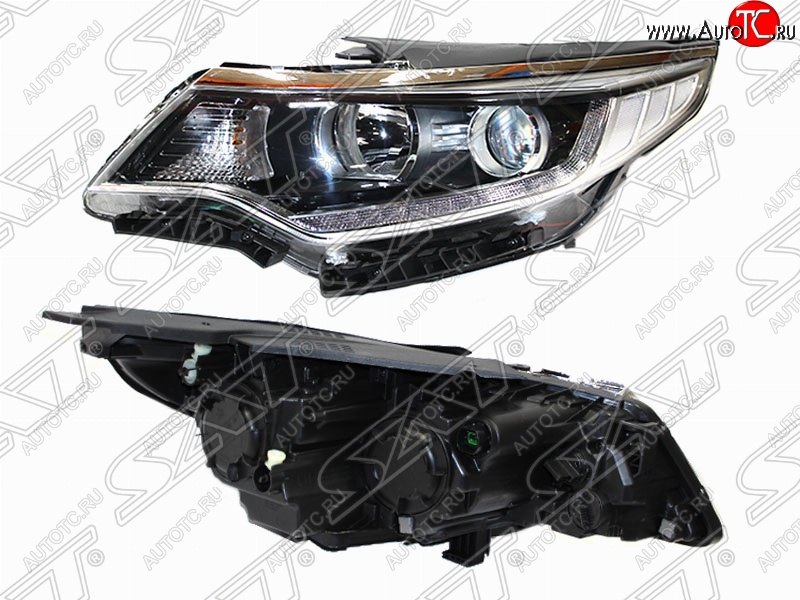 8 399 р. Левая фара передняя SAT (галоген, LED) KIA Optima 4 JF дорестайлинг седан (2016-2018)  с доставкой в г. Керчь