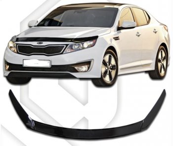 2 199 р. Дефлектор капота CA-Plastiс Exclusive KIA Optima 3 TF дорестайлинг седан (2010-2013) (серия Classic черный, Без надписи)  с доставкой в г. Керчь. Увеличить фотографию 2