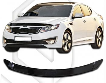 1 959 р. Дефлектор капота CA-Plastic KIA Optima 3 TF дорестайлинг седан (2010-2013) (серия Classic черный, Без надписи)  с доставкой в г. Керчь. Увеличить фотографию 2
