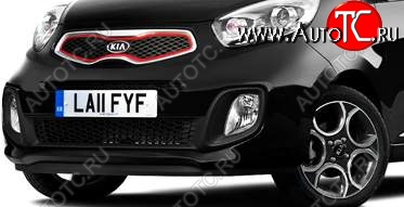 5 199 р. Передний бампер 3D NSP KIA Picanto 2 TA хэтчбэк 3 дв. дорестайлинг (2011-2015) (Неокрашенный)  с доставкой в г. Керчь