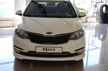 6 699 р. Накладка переднего бампера LitCompany KIA Rio 3 QB рестайлинг седан (2015-2017) (Неокрашенная)  с доставкой в г. Керчь. Увеличить фотографию 3