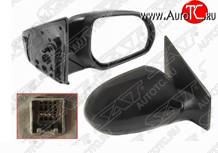 3 299 р. Правое боковое зеркало заднего вида SAT (3 контакта, без обогрева) KIA Rio 3 QB хэтчбек 5 дв. рестайлинг (2015-2017) (Неокрашенное)  с доставкой в г. Керчь