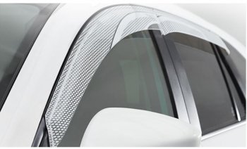 2 199 р. Дефлектора окон CA-Plastic KIA Rio 3 QB дорестайлинг седан (2011-2015) (Серия Art белая, Без хром.молдинга, Крепление только на скотч)  с доставкой в г. Керчь. Увеличить фотографию 2