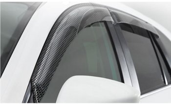 2 199 р. Дефлектора окон CA-Plastic KIA Rio 3 QB дорестайлинг седан (2011-2015) (Серия Art черная, Без хром.молдинга, Крепление только на скотч)  с доставкой в г. Керчь. Увеличить фотографию 2