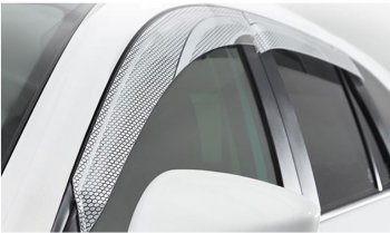 2 199 р. Дефлектора окон CA-Plastic KIA Rio 3 QB дорестайлинг седан (2011-2015) (Серия Art серебро, Без хром.молдинга, Крепление только на скотч)  с доставкой в г. Керчь. Увеличить фотографию 2