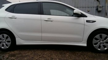 4 099 р. Пороги накладки Drive KIA Rio 3 QB хэтчбек 5 дв. рестайлинг (2015-2017) (Неокрашенные)  с доставкой в г. Керчь. Увеличить фотографию 2