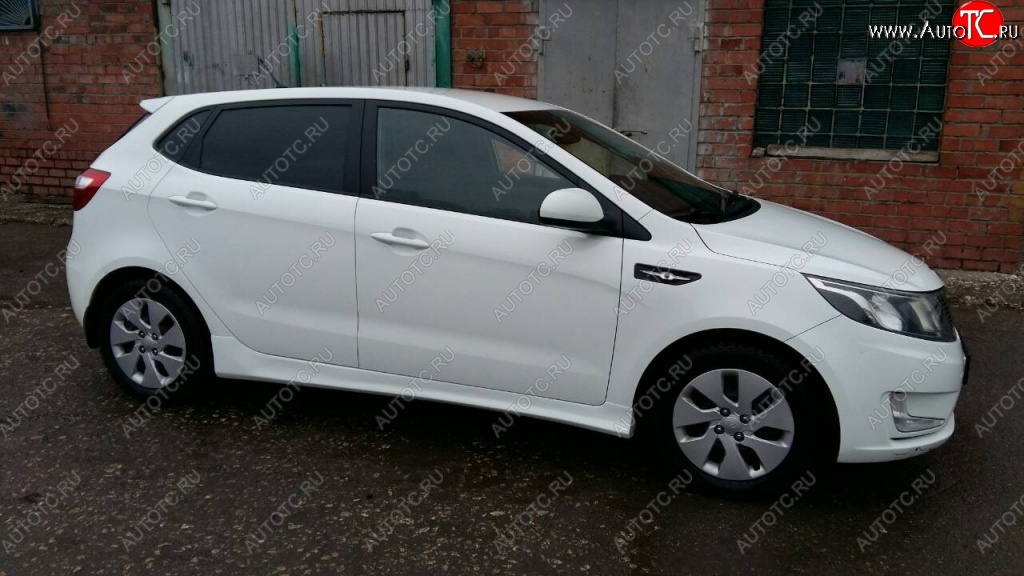 4 099 р. Пороги накладки Drive KIA Rio 3 QB хэтчбек 5 дв. рестайлинг (2015-2017) (Неокрашенные)  с доставкой в г. Керчь
