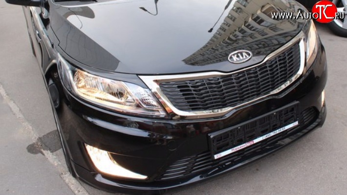 859 р. Реснички на фары Racing KIA Rio 3 QB хэтчбек 5 дв. дорестайлинг (2011-2015) (Неокрашенные)  с доставкой в г. Керчь