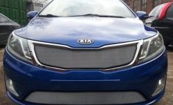 1 539 р. Нижняя сетка на бампер Russtal (хром) KIA Rio 3 QB хэтчбек 5 дв. дорестайлинг (2011-2015)  с доставкой в г. Керчь. Увеличить фотографию 2