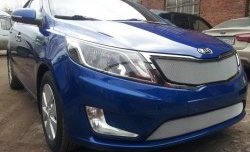 1 539 р. Нижняя сетка на бампер Russtal (хром) KIA Rio 3 QB хэтчбек 5 дв. дорестайлинг (2011-2015)  с доставкой в г. Керчь. Увеличить фотографию 3