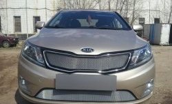 1 539 р. Нижняя сетка на бампер Russtal (хром) KIA Rio 3 QB хэтчбек 5 дв. дорестайлинг (2011-2015)  с доставкой в г. Керчь. Увеличить фотографию 4