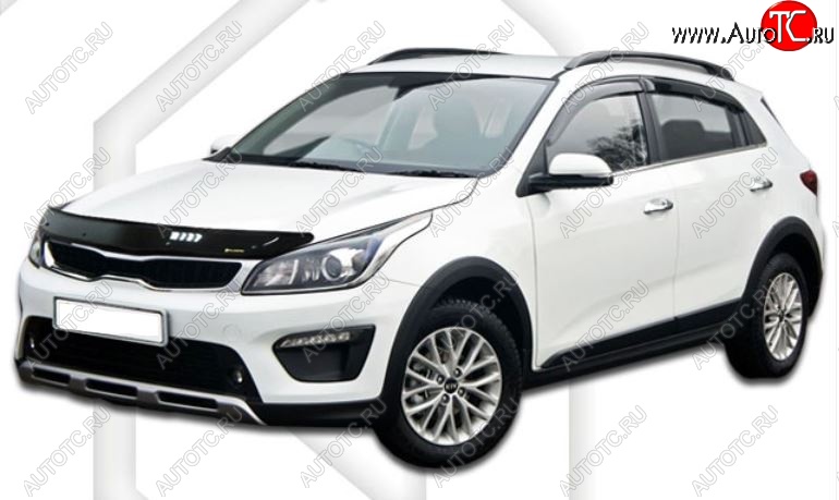 1 999 р. Дефлектор капота CA-Plastic  KIA Rio  X-line (2017-2021) (Classic черный, Без надписи)  с доставкой в г. Керчь