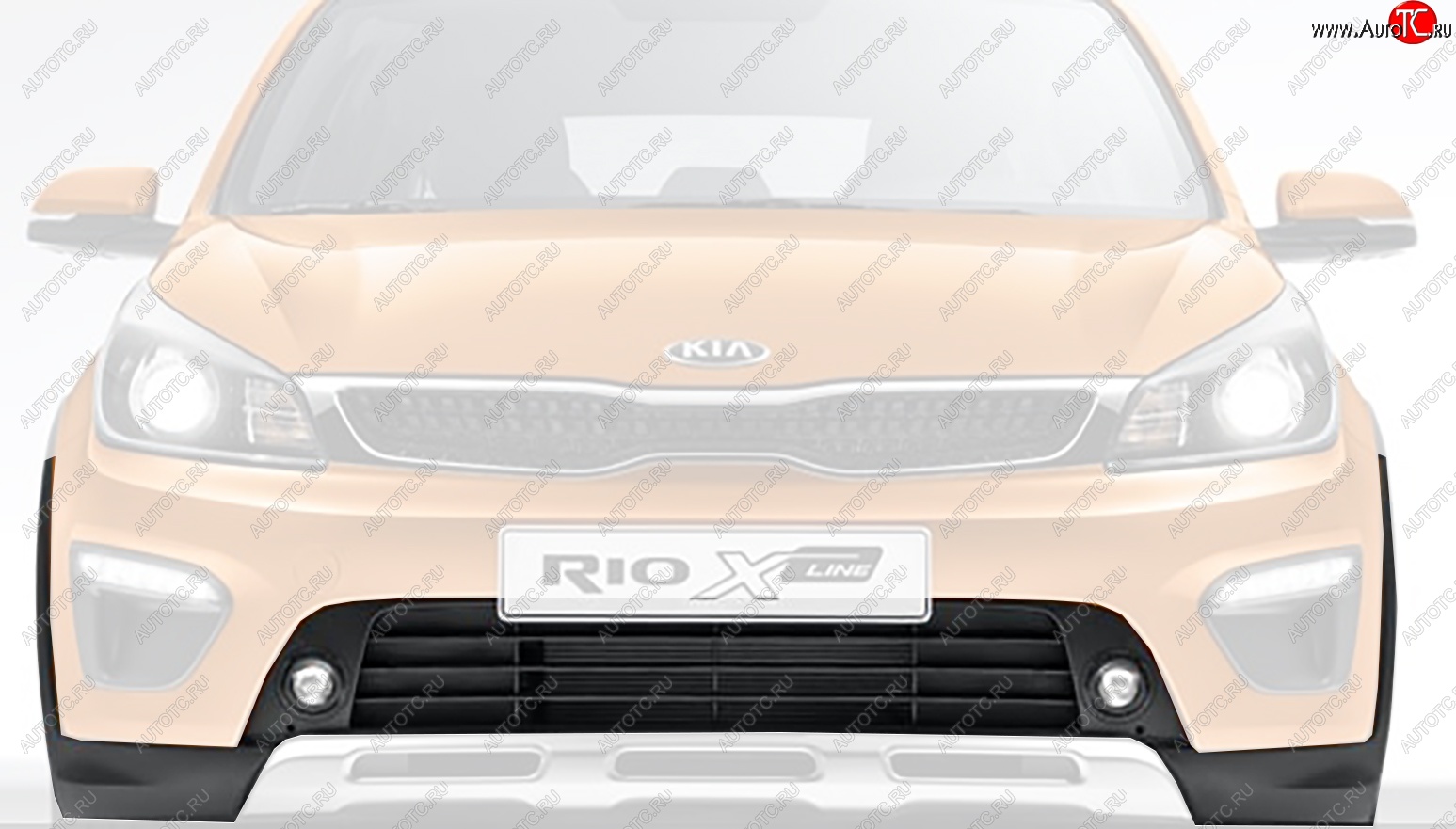 21 499 р. Накладка переднего бампера Оригинал KIA Rio X-line (2017-2021)  с доставкой в г. Керчь