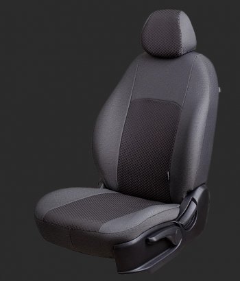 Чехлы для сидений Lord Autofashion Дублин (жаккард, спинка 60/40, 3 Г-образных подголовника) KIA Rio ( 4 FB,  X-line,  4 YB,  X) (2016-2025) дорестайлинг седан, дорестайлинг, хэтчбэк, рестайлинг, рестайлинг седан, рестайлинг, хэтчбэк (Серый, вставка Сеул Серый)