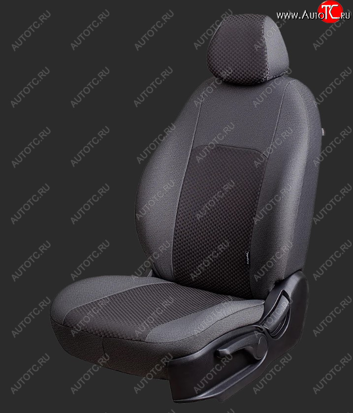5 999 р. Чехлы для сидений Lord Autofashion Дублин (жаккард, спинка 60/40, 3 Г-образных подголовника) KIA Rio 4 FB дорестайлинг седан (2016-2020) (Серый, вставка Сеул Серый)  с доставкой в г. Керчь